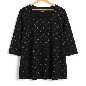 Catherines Suprema Womens 1X Minimalist Staple Career Office Modest Stretchy Top